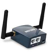 EAZY2HD All-in-one device combining a Wireless Access Point (WAP) and Mini travel pocket router, powered by OpenWrt system, with 2 Ethernet ports.