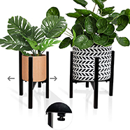 EAZY2HD 2 Pack Adjustable Metal Plant Stand Indoor,Mid Century Modern Plant Stand (14.7 inches in Height), Indoor & Outdoor Plant Stand Fits 8 to 15 Inch Pots (Planter and Pot Not Included)